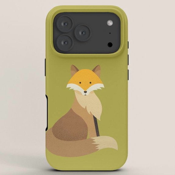 Orange, Brown and Cream Fox Tough Case for Apple iPhone Models, Polycarbonate Shell with TPU Liner