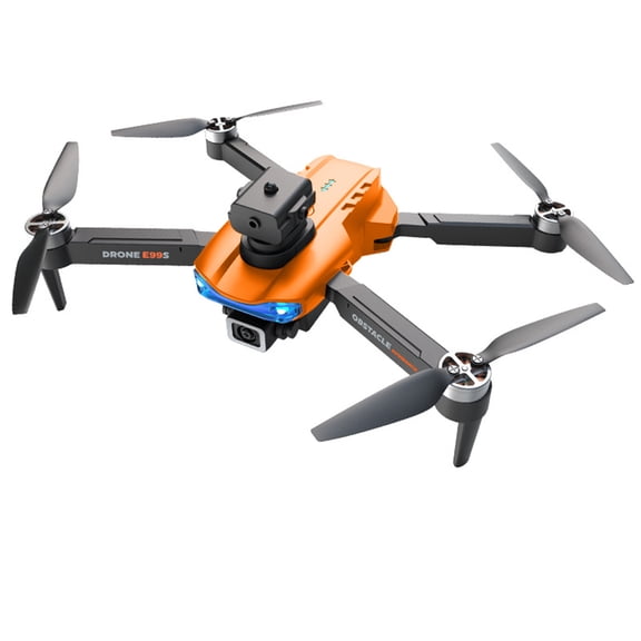 Orange Brushless Motor Drone With Camera, Auto Return, Follow Me, Altitude Hold, Obstacle Avoidance, Quadcopter, For Adults And Kids, 8.66X9.84X2.16In Unfolded Size, 1.1Lb Weight, 2 Batter