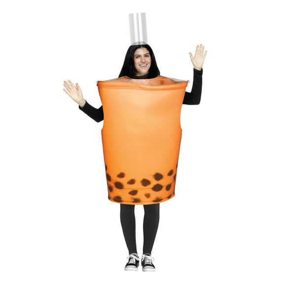 Orange Bubble Tea Adult Costume | One Size Fits Most