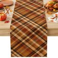 thumbnail image 1 of Orange Buffalo Plaid Cotton Linen Rectangle Table Runners 13"x36", Fall Thanksgiving Checkered Coffee Table Runner Dresser Scarves Luxury Table Runners for Wedding Party Banquet Dinner Decor, 1 of 8