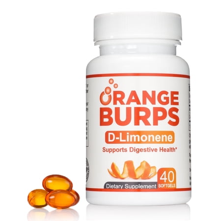 Orange Burps D-Limonene Supplement - Stomach Acid Reflux & Heartburn - 40 Capsule (1 pack)