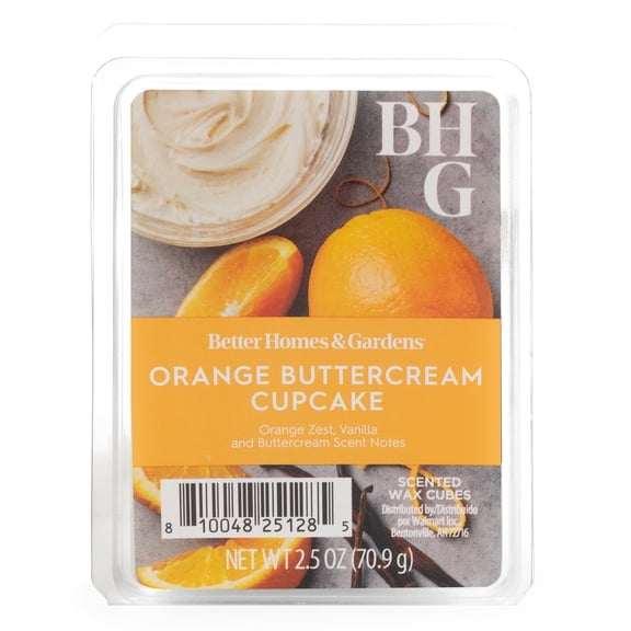 Orange Buttercream Cupcake Scented Wax Melts, Better Homes & Gardens, 2.5 oz (1-Pack)