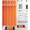 thumbnail image 1 of Orange Butterfly Print 19-Piece Bathroom Linen & Accessory Set with Non-Slip Rugs, Shower Curtain, and Matching Ceramic Accessories, 1 of 4