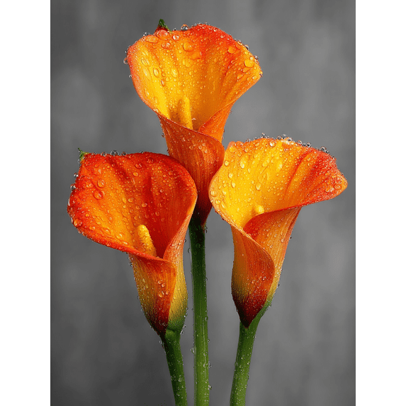 Orange Calla Lily Canvas Wall Art, Elegant Modern Floral Print, Home Wall Decor