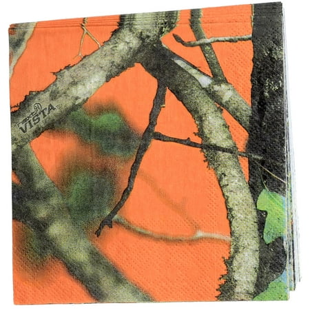 Orange Camo Lunch Napkins 16 Pack
