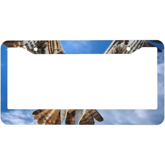 Orange Camouflage 2 Pcs License Plate Frames, Stainless Steel License Plate Cover, Matte License Plate Holder Car Accessories with Screw Caps (4 Holes)