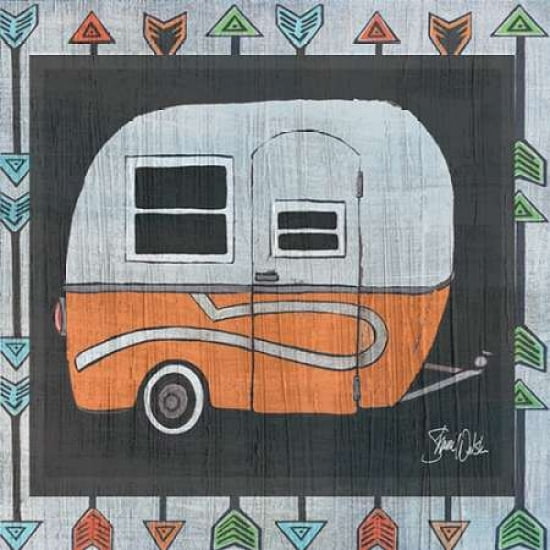 Orange Camper - At the Lake Canvas Art - Shanni Welsh (24 x 24)