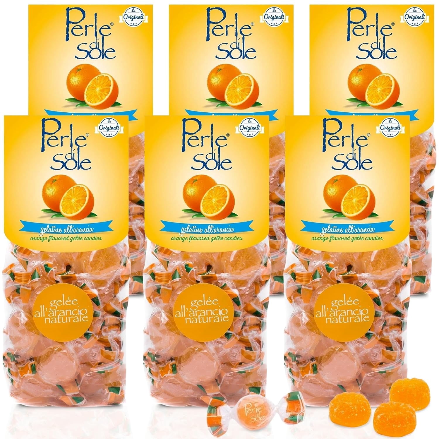 Orange Candy Jellies Italian Jelly Candy Invidually Wrapped Soft
