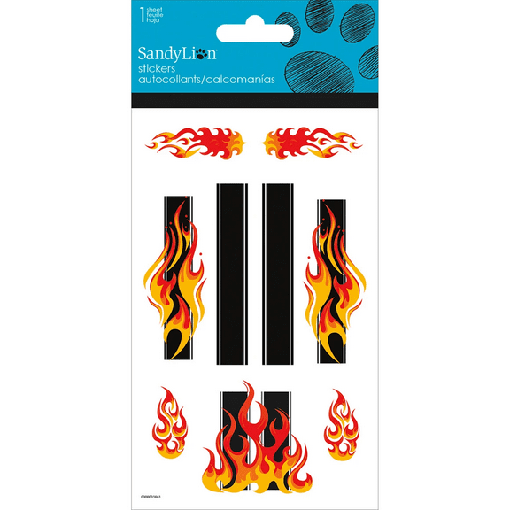 Orange Car Flames Stickers, Add Fiery Style to Model Cars, Laptops, Notebooks, Bold, Reusable Flame Decals for Creative Projects, High Quality, Easy Apply Stickers for Car Lovers