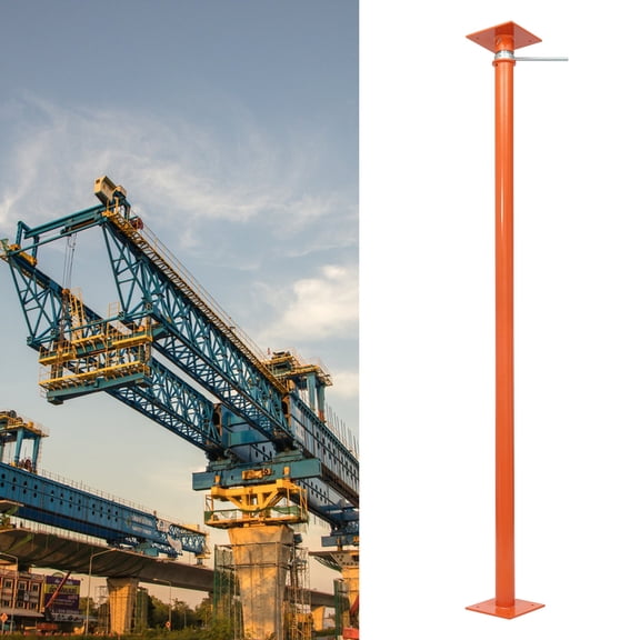 Orange Carbon Steel 85-109 Inch Adjustable Support Column 5000 Pound Load-Bearing Heavy Telescopic Jack