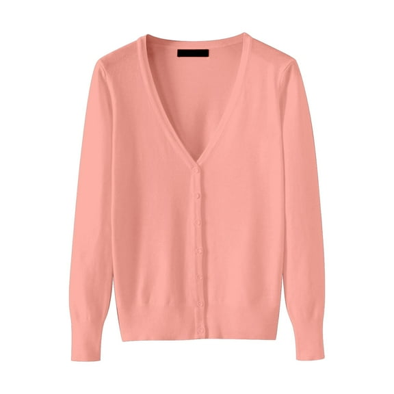 Orange Cardigan Sweaters for Women's Lightweight V Neck Cardigan Sweater (Available In Plus Size)