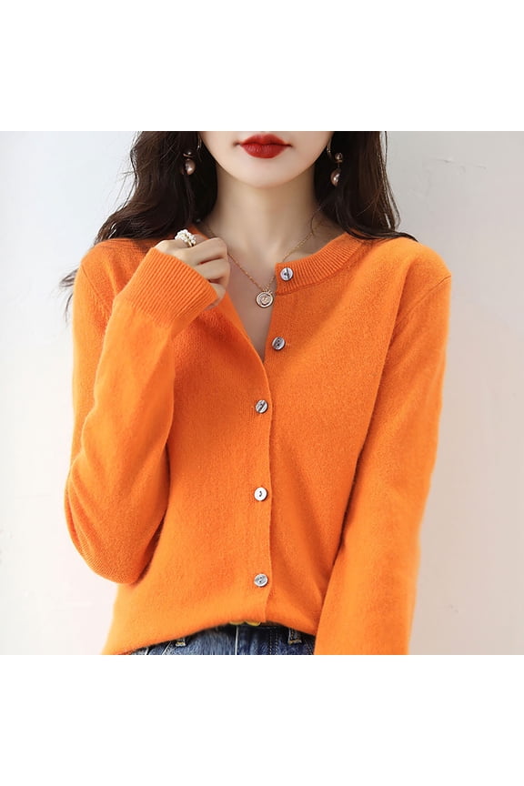 Orange Cardigan Sweaters for Women