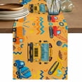 thumbnail image 1 of Orange Cartoon Truck Table Runner 90 Inches, Cute Engineering Vehicle Bed Runner Dresser Scarves Tabletop for Indoor Outdoor Parties/Ceremony/Banquet, 13" x 90", 1 of 9