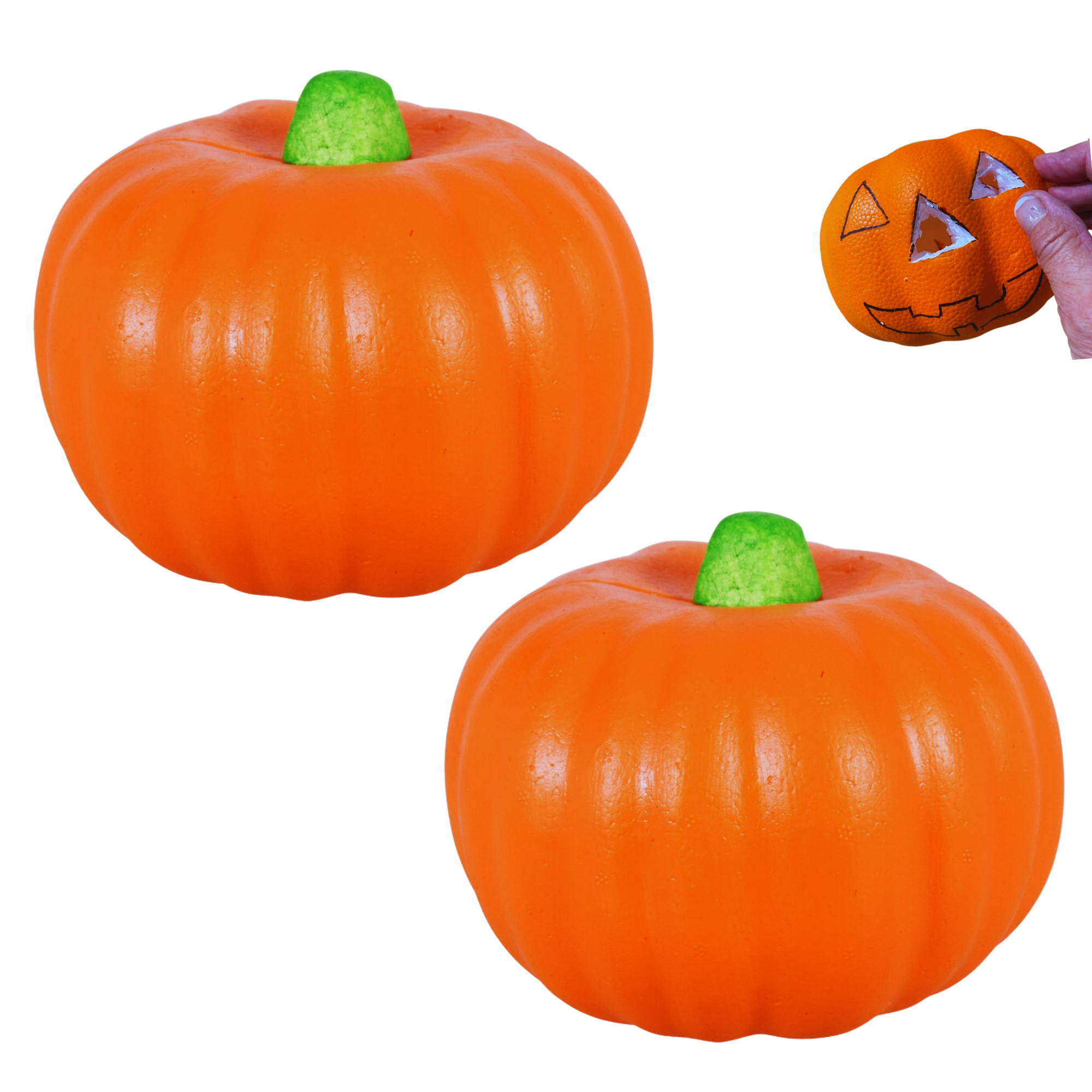 Orange Carvable Foam Pumpkin 5.5 inch, Faux Pumpkins for Carving