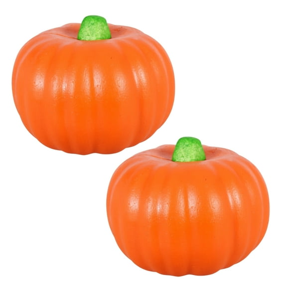 Orange Carvable Foam Pumpkins 5.5x4.5 Inches Convertible Halloween Autumn-Themed Decoration for Home Carving Painting Table Flower Dress Up DIY Art Material Supplies Crafting Projects Pack of 2