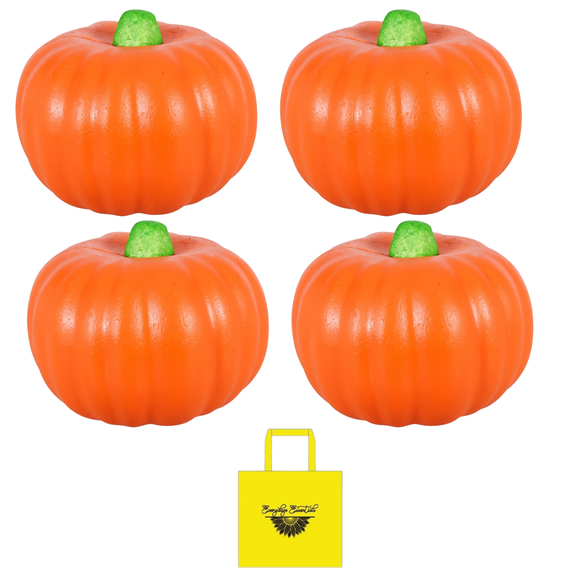 Orange Carvable Foam Pumpkins 5.5x4.5in Artificial Round Faux Pumpkin