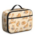thumbnail image 1 of Orange Cat and Box Beige Pattern Insulated Lunch Bag Teens,Bento School Lunch Bag for Teens for Work,Picnic or Travel 10.6x7.7x4.3 Inches,12 Can Capacity, 1 of 6