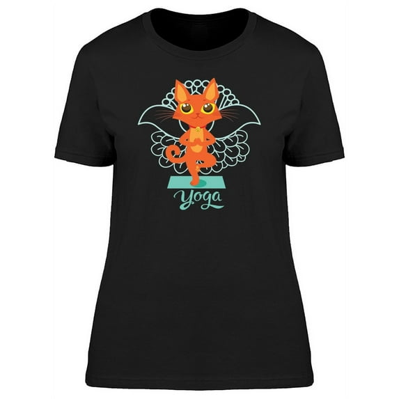 Orange Cat Doing Yoga Tee Women's -Image by Shutterstock