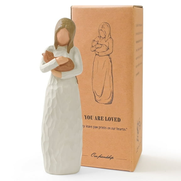 Lnrkai Cat Memorial Gifts, Orange Cat Figurines Statue Home Decor Collection, Pet Owner Sympathy Remembrance Gift