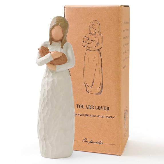 Lnrkai Cat Memorial Gifts, Orange Cat Figurines Statue Home Decor Collection, Pet Owner Sympathy Remembrance Gift