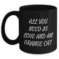 thumbnail image 1 of Orange Cat Lover's Gift, Black Coffee Mug with Inspirational Quote, Unique Valentine's Day Present, Gifts from Men to Women, Friends to Family, 1 of 5