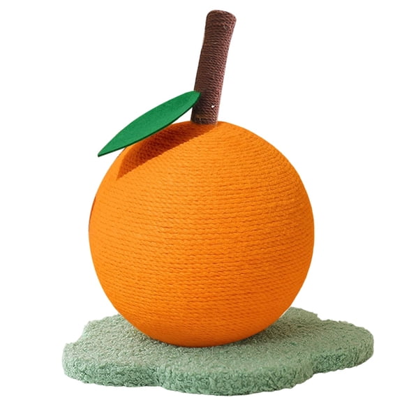 Orange Cat Scratching Post, Cute Cat Scratcher with Jute Rope, Vertical Cat Scratch Post for Indoor Cat and Kitten