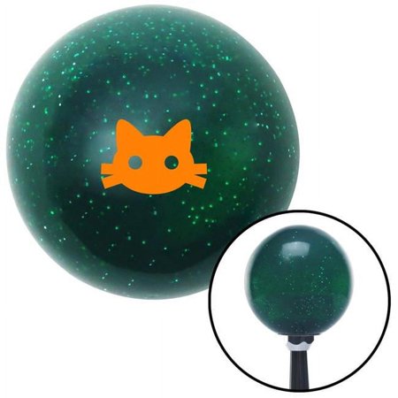 Orange Cat Silhouette 2 Green Metal Flake Shift Knob with M16 x 1.5 Insert Shifter Brody
