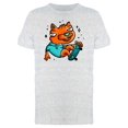 thumbnail image 1 of Orange Cat Skateboarder Sticker Tee Men's -Image by Shutterstock, 1 of 2