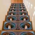 thumbnail image 1 of Orange Cat in Stone Well Stair Treads Non Slip for Steps Abstract Furry Bricks Funny 7 Pcs Reusable Adhesive Stair Runner Mats for Dogs Elders Carpet Treads Rugs for Staircase 8x30 In, 1 of 9