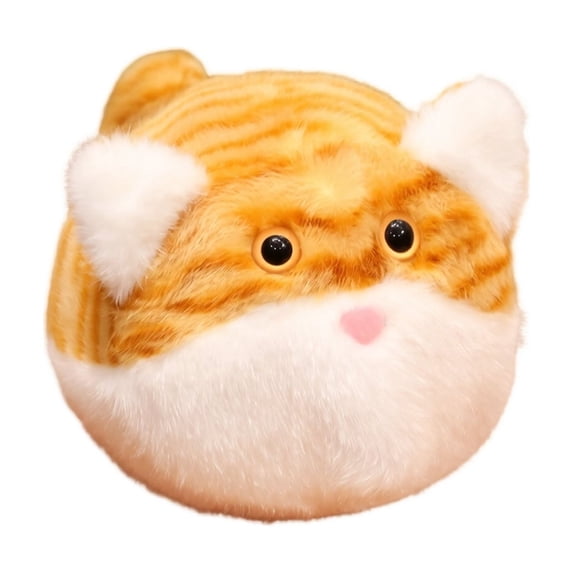 Orange Cat Stuffed Animal with Soft Plush Fabric and Round Chubby Design, Small Size, Orange and White, Plush Toy