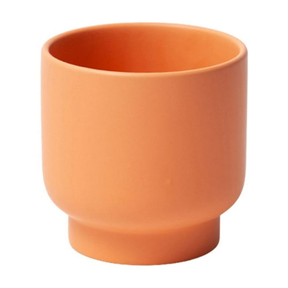 Orange Ceramic Flower Pots Planters with Drainage Hole Plug for Home Patio Decor Ceramic Plant Pots Indoor and Outdoor Plants Flower Modern Pots Decorative for Garden Plants,4.33 x 4.33 Inches