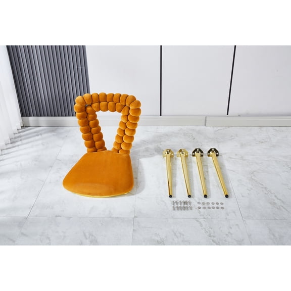 Orange Chairs (Set of 2) with Comfortable Backrest / Used in Living Room, Office & Bedroom / Rust - Proof and Long - lasting