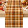 thumbnail image 1 of Orange Checked Fall Cotton Linen Rectangle Table Runners 13"x72", Thanksgiving Buffalo Plaid Coffee Table Runner Dresser Scarves Luxury Table Runners for Wedding Party Banquet Dinner Decor, 1 of 8