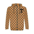 thumbnail image 1 of Orange Checkered All Over Print Full Zip Hoodie for Men (Model H14) (Size:S;), 1 of 4