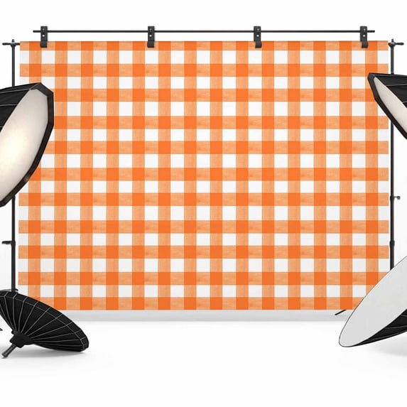 Orange Checkered Photography Backdrop 7x5FT, Farmhouse Classic Photo ...