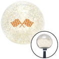 thumbnail image 1 of Orange Checkered Racing Flags Clear Metal Flake Shift Knob with M16 x 1.5 Insert Brody, 1 of 1