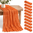 Orange Cheesecloth Table Runners 10 Pack Boho Gauze Fabric for Table ...