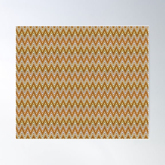 Orange Chevron Retro Pattern Poster Wall Art, Modern Wall Decor For Living Room Bedroom, 30x30 UNFRAMED