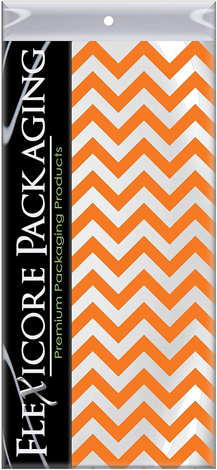 Orange Chevron Tissue Paper, 15"x20", 10 ct