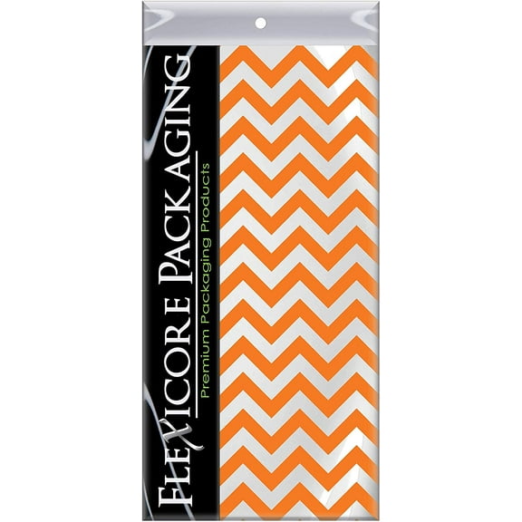 Orange Chevron Tissue Paper, 15"x20", 10 ct