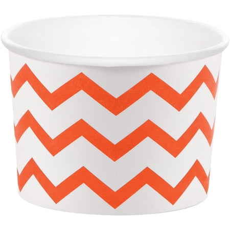 Orange Chevron Stripe Paper Treat Cups 6 Per Pack