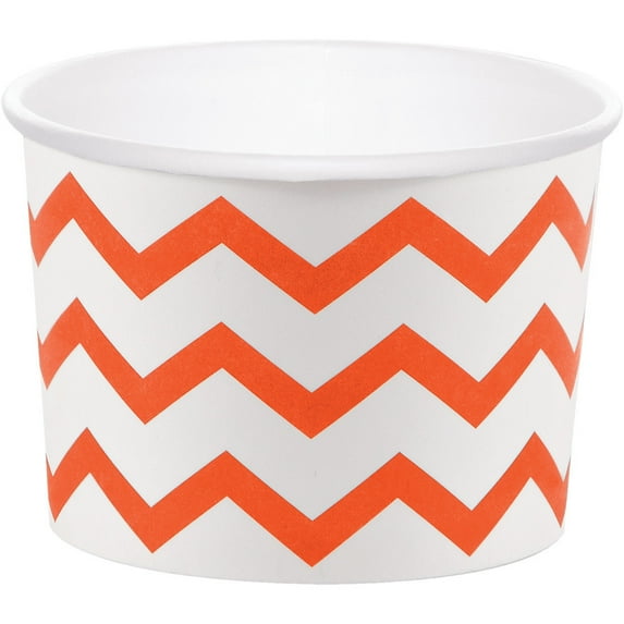 Orange Chevron Stripe Paper Treat Cups 6 Per Pack