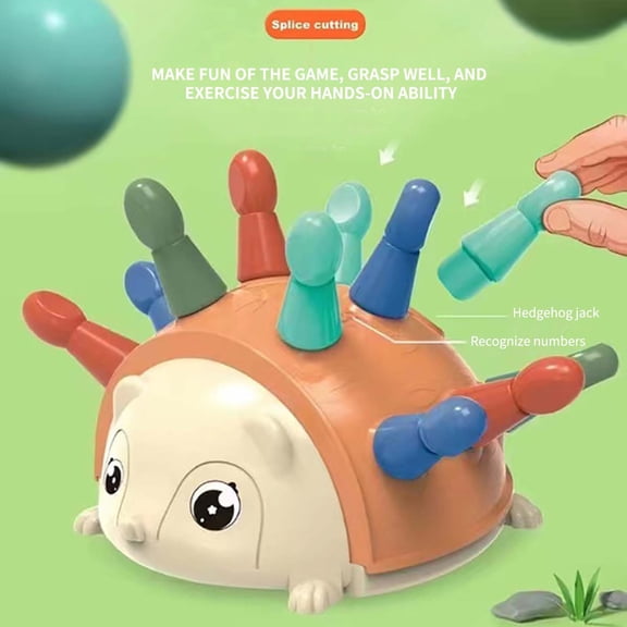 Orange Childrens Hedgehog Puzzle Toy Early Education Color Digital For Kids Concentration