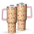 thumbnail image 1 of Orange Christmas Gingerbread Man Pattern Tumbler with Handle and Lid,40oz Double Wall Vacuum Insulated Tumbler,Cups Gift for Women and Men, 1 of 7