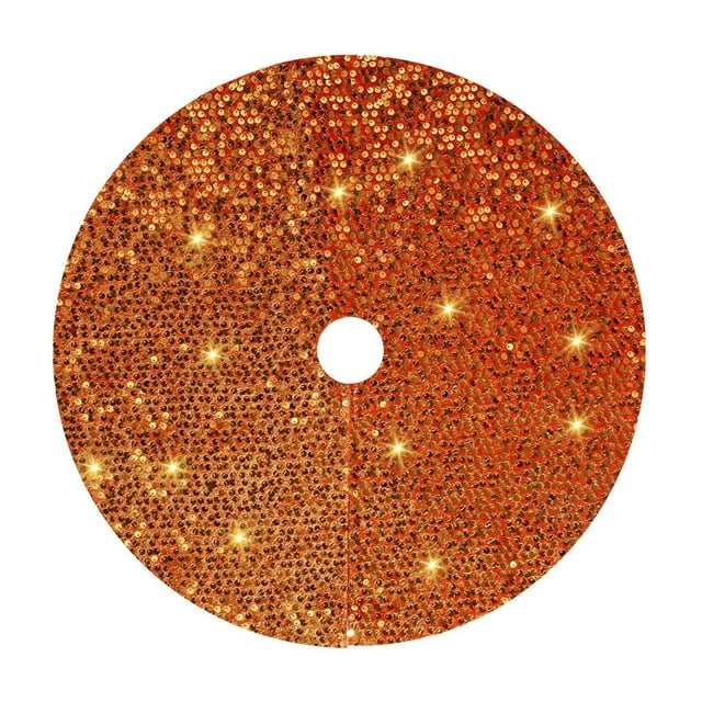 Orange Christmas Tree Skirt Sequin Velvet Tree Skirt Mini Xmas Tree