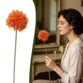 thumbnail image 1 of Orange Chrysanthemum Fake Flowers Artificial Ball Flowers Faux Silk Mums Flower for Wedding Party Home Coffee Table Core Decoration DIY Bouquets (1 Pc), 1 of 7