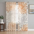 thumbnail image 1 of Orange Chrysanthemums Sheer Curtains 84 Inch Length 2 Panels Set, Watercolor Flowers Country Blossom Voile Window Treatment Rod Pocket Curtains Sheers Drapes for Bedroom/Living Room/Kitchen 52"x84"x2, 1 of 7