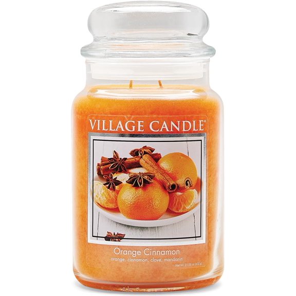 Orange Cinnamon Large Glass Apothecary Jar Scented Candle, 21.25 oz, 21 Ounce