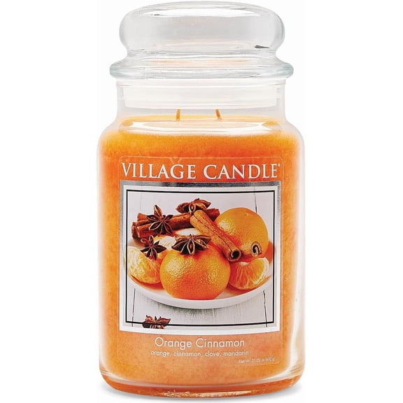 Orange Cinnamon Large Glass Apothecary Jar Scented Candle, 21.25 oz, 21 Ounce