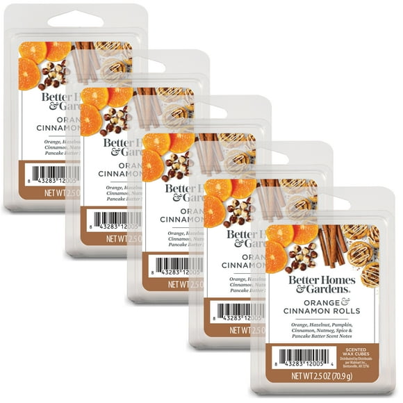 Orange Cinnamon Rolls Scented Wax Melts, Better Homes & Gardens, 2.5 oz (5-Pack)